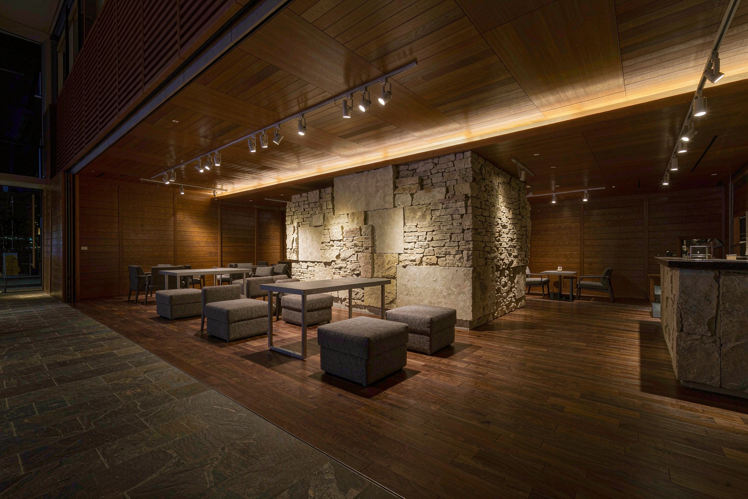 Hotel — full scene with track lighting