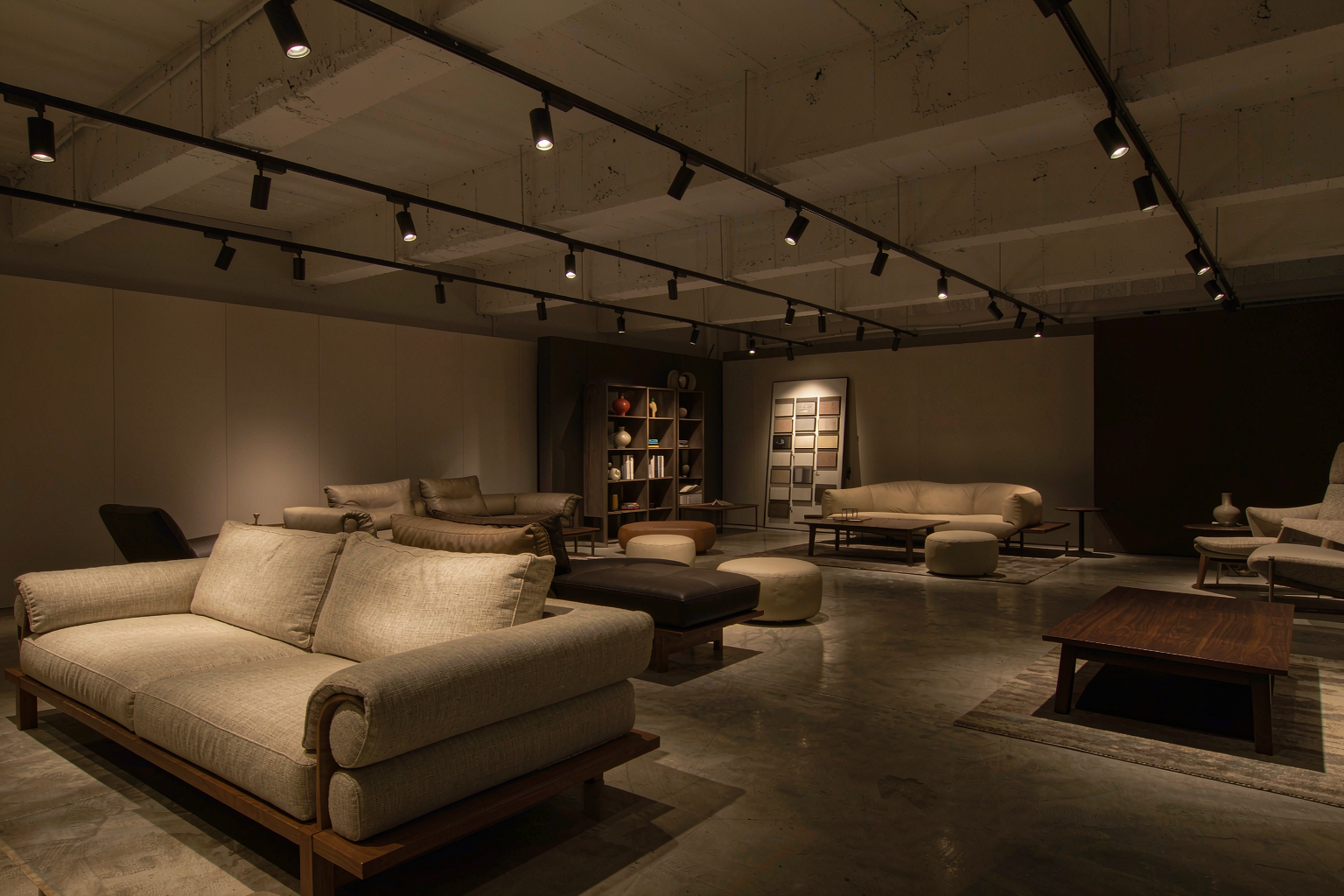 Showroom — full scene with track lighting
